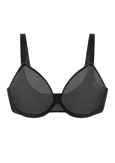 Unlined Underwire Sheer Mesh Bra