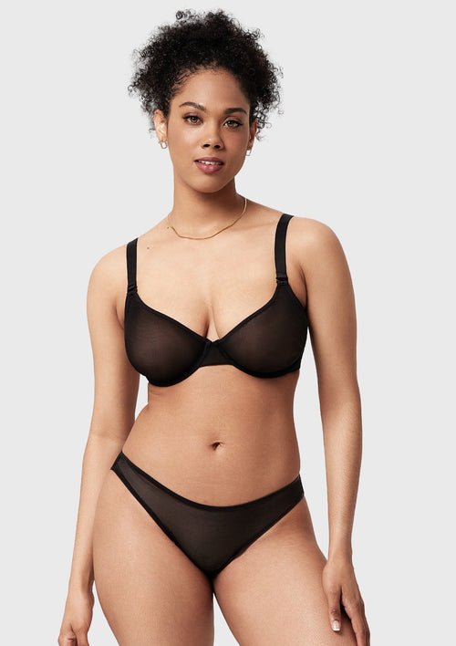 Unlined Underwire Sheer Mesh Bra