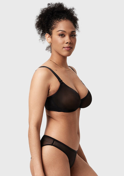 Unlined Underwire Sheer Mesh Bra