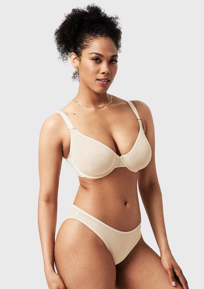 Unlined Underwire Sheer Mesh Bra