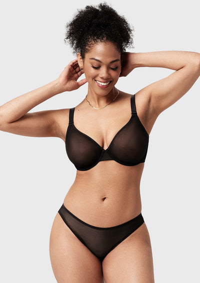 Unlined Underwire Sheer Mesh Bra