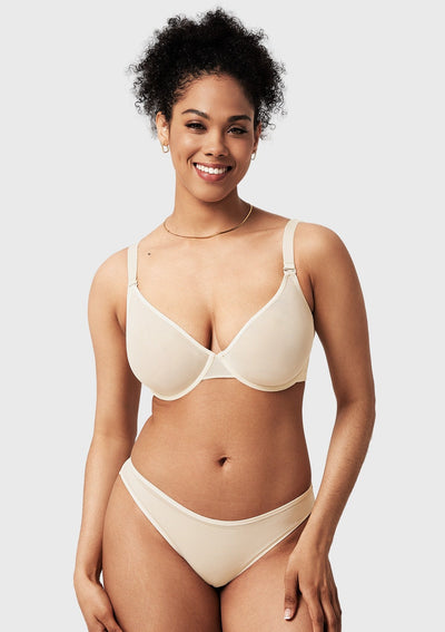 Unlined Underwire Sheer Mesh Bra