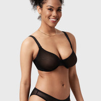 Unlined Underwire Sheer Mesh Bra