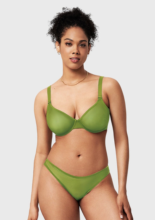 Unlined Underwire Sheer Mesh Bra