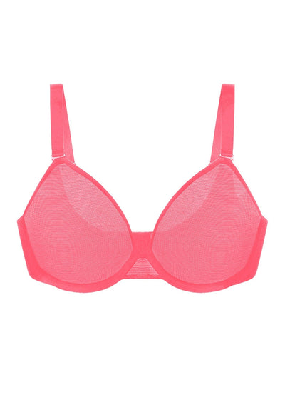 Unlined Underwire Sheer Mesh Bra