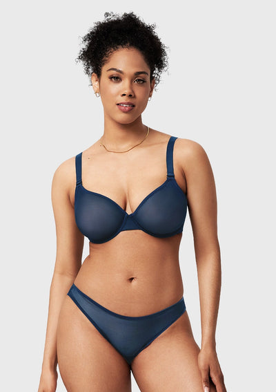 Unlined Underwire Sheer Mesh Bra