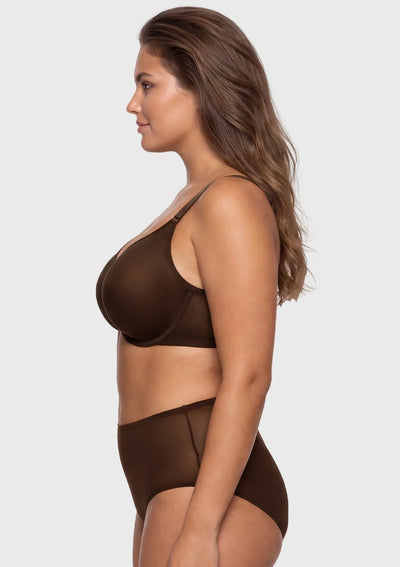 Unlined Underwire Sheer Mesh Bra