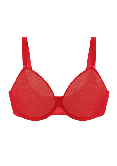 Unlined Underwire Sheer Mesh Bra