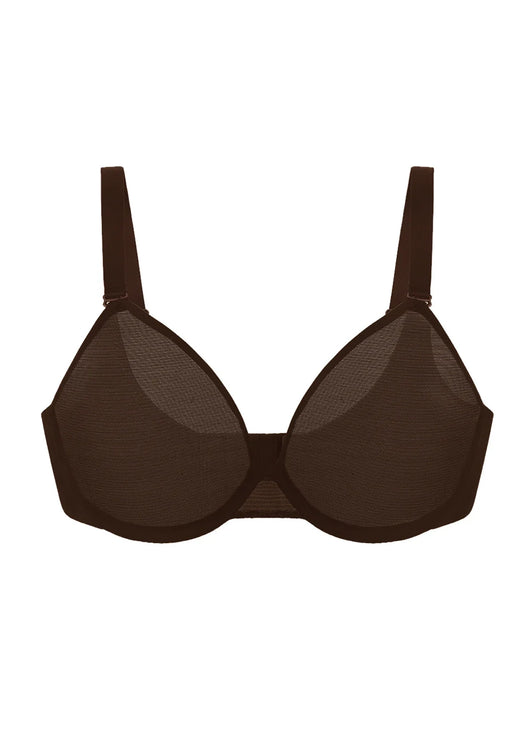 Unlined Underwire Sheer Mesh Bra