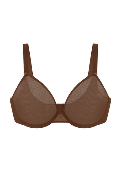 Unlined Underwire Sheer Mesh Bra