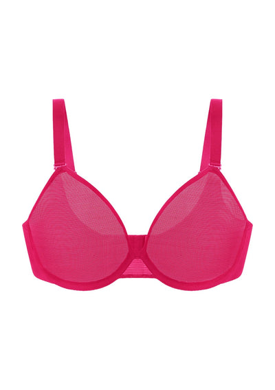 Unlined Underwire Sheer Mesh Bra