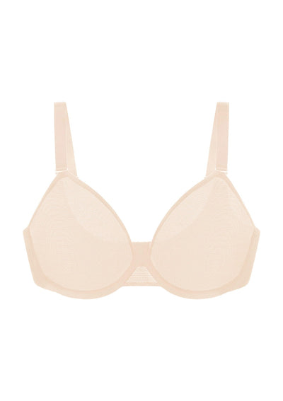 Unlined Underwire Sheer Mesh Bra