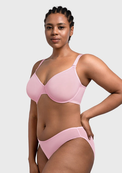 Unlined Underwire Sheer Mesh Bra